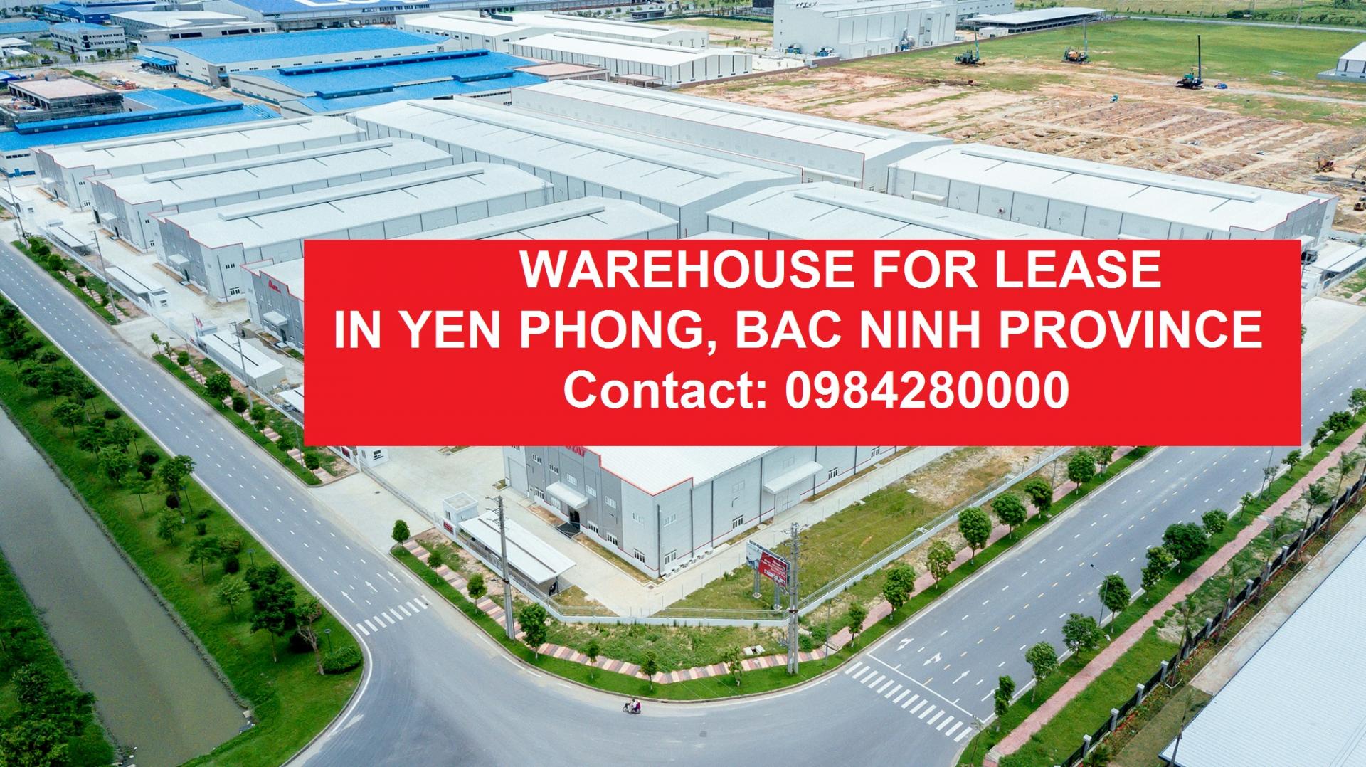 Cho thuê Nhà xưởng Trung tâm công nghiệp Yên Phong Bắc Ninh/Factory for Lease in Bac Ninh - Yen Phong Industrial Center